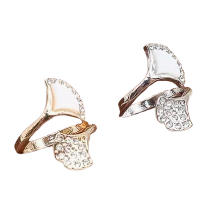 Gold or Silver Ginkgo Leaf Adjustable Fashion Rings