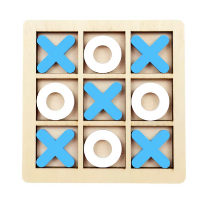 Wooden Tic Tac Toe Game – Classic Interactive XO Board Game for Kids and Families