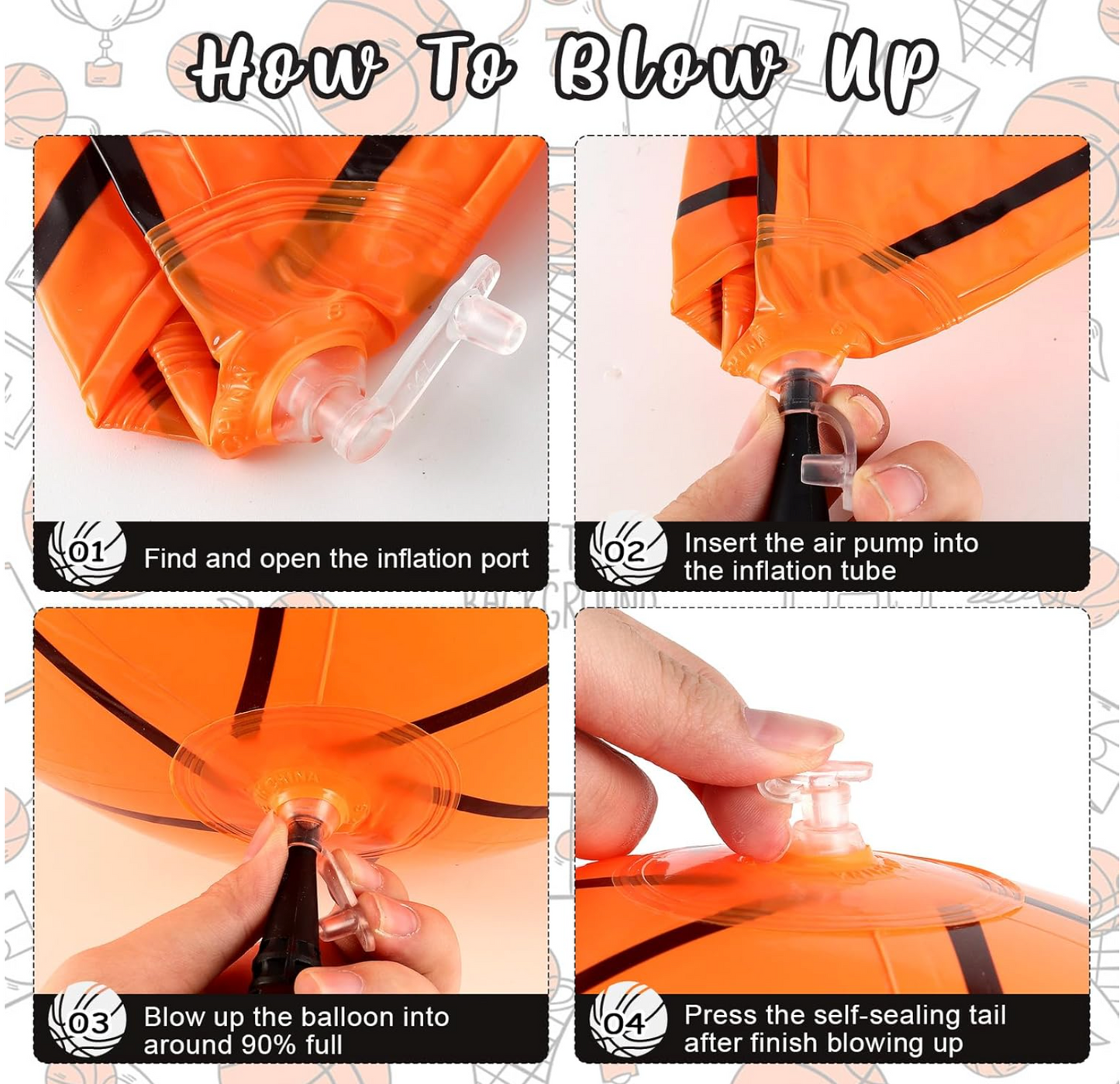 16" Inflatable Basketball Toy, 2-Pack
