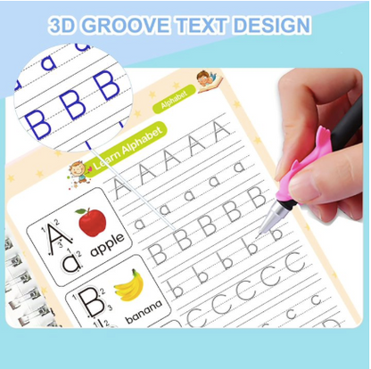 Magic Groove Set Preschool Learning Drawing English Letters Numbers Math 4 Pack