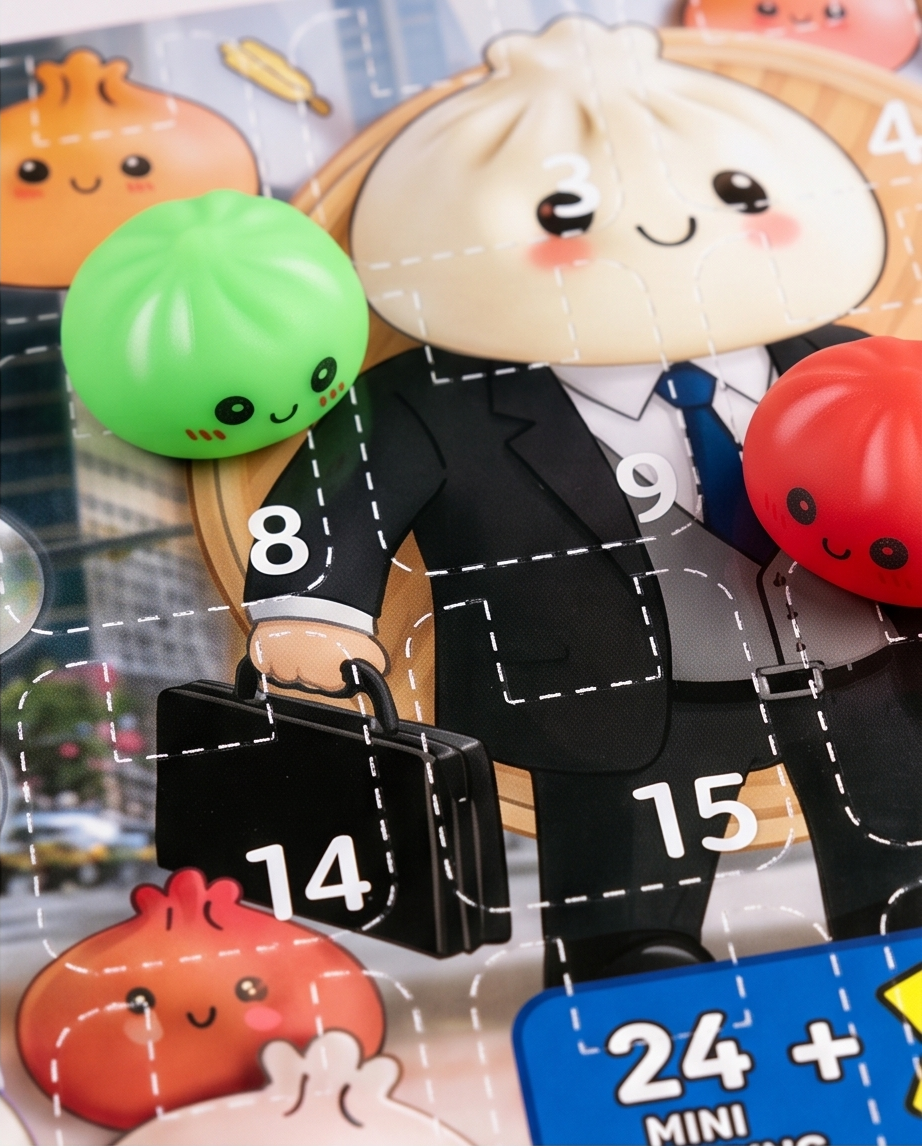 24-Piece Mystery Dumpling Squishy Countdown Advent Calendar – Slow Rise Sensory Fidget Toys