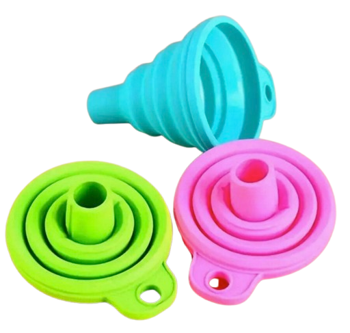 Safe Haven & CO 2-Pack Silicone Collapsible Funnel – Space-Saving Foldable Kitchen Tool for Liquids & Oils