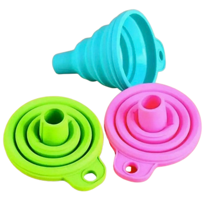 Safe Haven & CO 2-Pack Silicone Collapsible Funnel – Space-Saving Foldable Kitchen Tool for Liquids & Oils