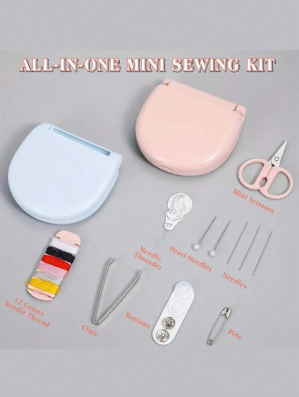 Mini Travel Sewing Kit – Portable Emergency Repair Set with Needles, Threads & Accessories