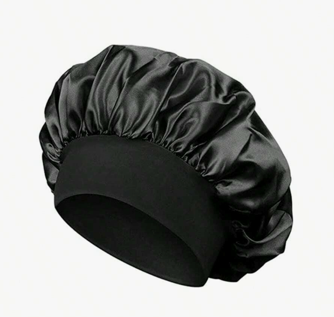 Satin Sleep Bonnet with Wide Elastic Band – Soft Protective Night Cap for Women