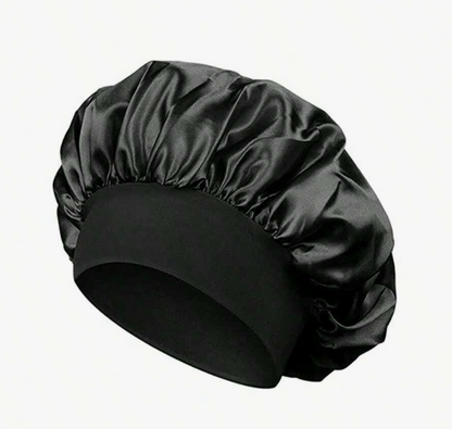 Satin Sleep Bonnet with Wide Elastic Band – Soft Protective Night Cap for Women