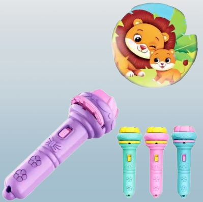 Cartoon Animal Flashlight Projector Torch Toy – Cute Bedtime Story Light for Kids
