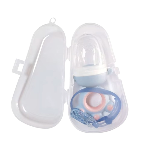 Safe Haven & CO Silicone Baby Pacifier with Chain and Carrying Case