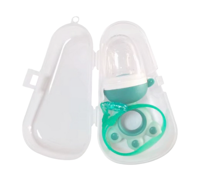 Safe Haven & CO Silicone Baby Pacifier with Chain and Carrying Case
