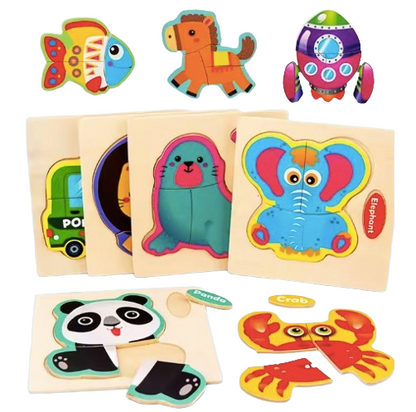 Wooden Toddler Jigsaw Puzzles Toys for 1-3 Years Olds