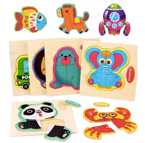 Wooden Toddler Jigsaw Puzzles Toys for 1-3 Years Olds