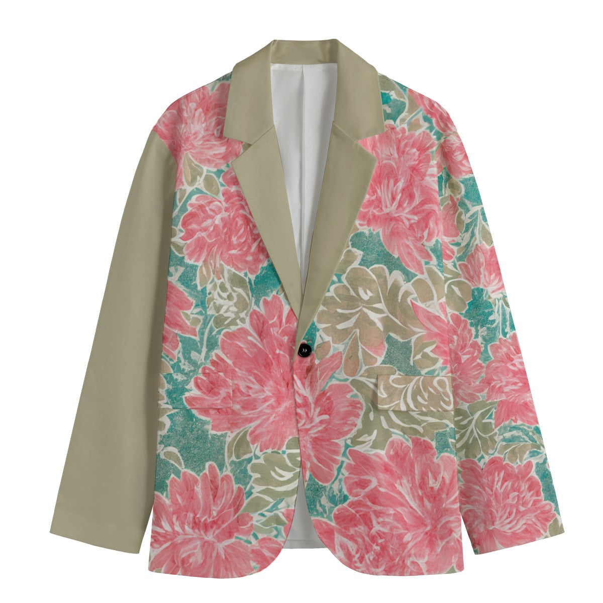 Men's Watercolor Print Floral 2 Casual Blazer in Cotton