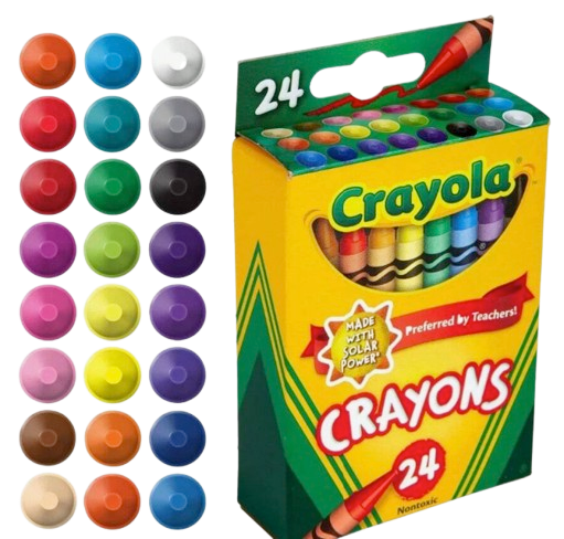 Crayola 24-Count Crayon Set – Bright & Bold Assorted Colors, Non-Toxic