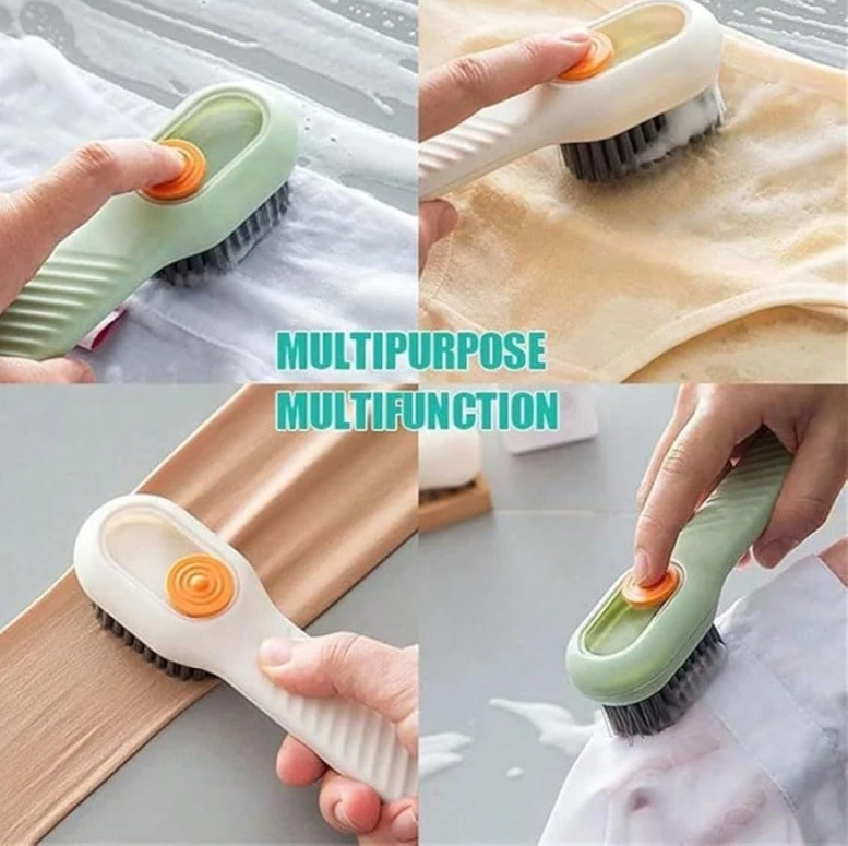 2-in-1 Multifunction Cleaning Brush with Soap Dispenser – Liquid-Injecting Scrub Brush for Clothes & Shoes