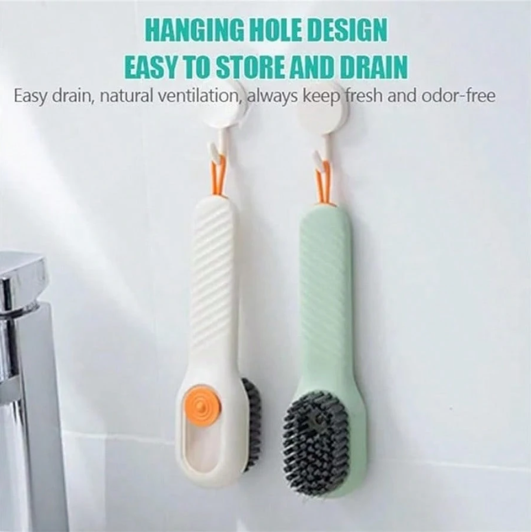 2-in-1 Multifunction Cleaning Brush with Soap Dispenser – Liquid-Injecting Scrub Brush for Clothes & Shoes