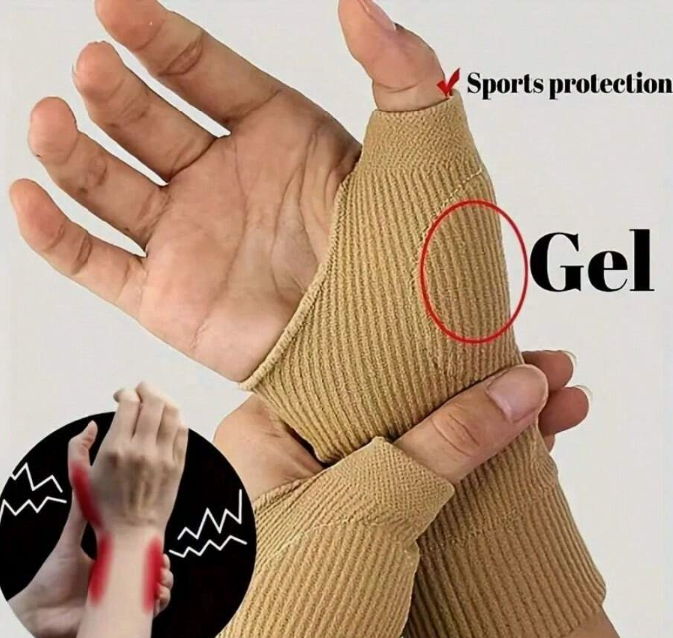 2-Pack Gel Pad Thumb Fingerless Compression Gloves for Joint Support