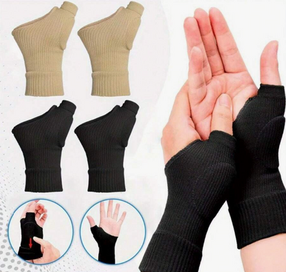 2-Pack Gel Pad Thumb Fingerless Compression Gloves for Joint Support