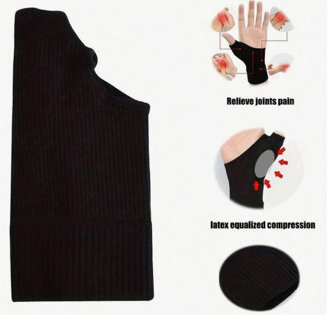 2-Pack Gel Pad Thumb Fingerless Compression Gloves for Joint Support