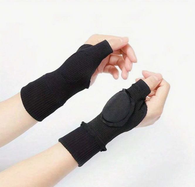 2-Pack Gel Pad Thumb Fingerless Compression Gloves for Joint Support