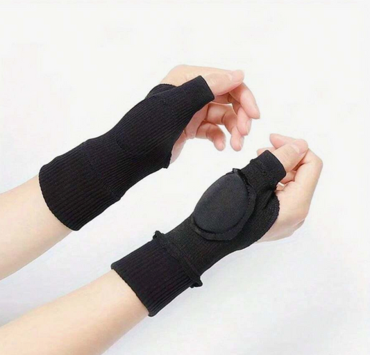2-Pack Gel Pad Thumb Fingerless Compression Gloves for Joint Support