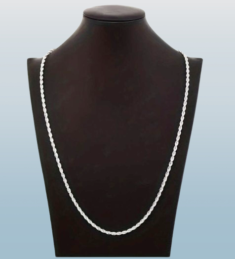 2-Piece Twisted Rope Chain Jewelry Set – Silver-Plated Necklace & Bracelet