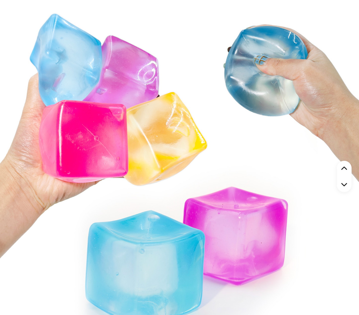 2-Inch Ice Cube Stress Relief Toy – Press-and-Squeeze Sensory Fidget Cube