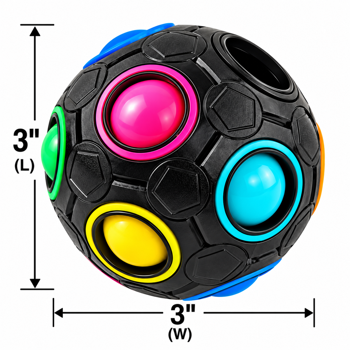 2-Pack Rainbow Magic Stress Relief Puzzle Fidget Balls – Color-Matching Brain Teaser Toys