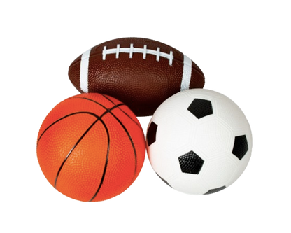 Sports Stars 3-Pack Easy Grip Sports Ball Set – Football, Basketball & Soccer Ball
