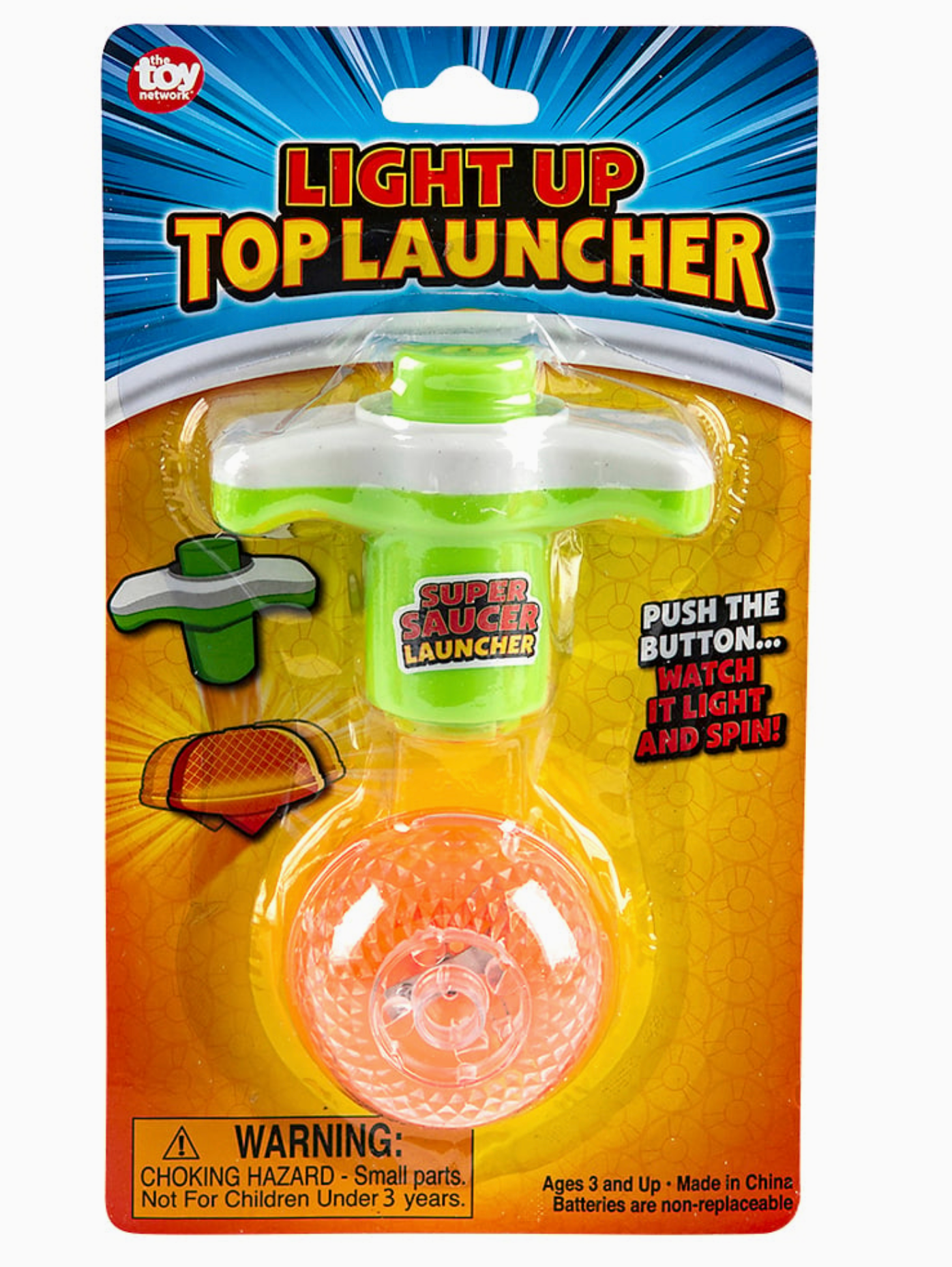3.5" Light-Up Top Launcher Toy Set – 3 Pack Spinning Tops