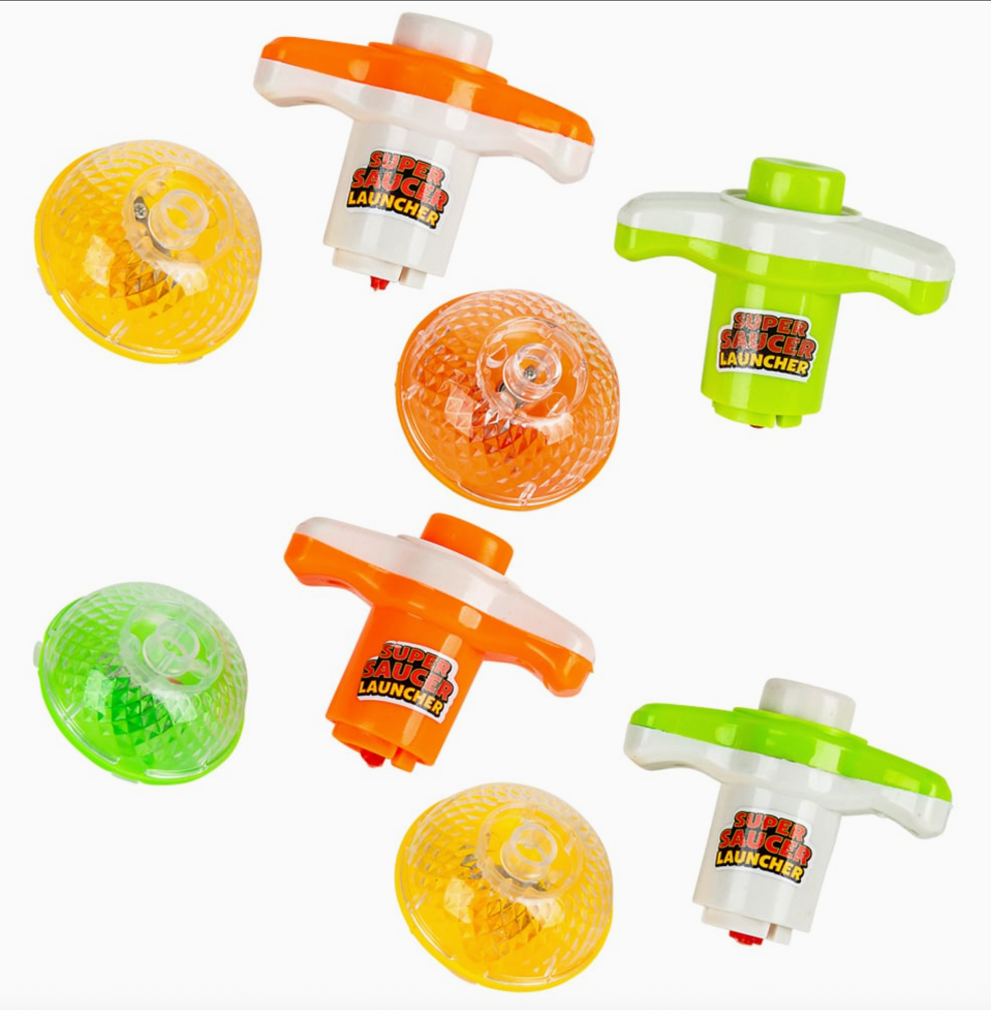 3.5" Light-Up Top Launcher Toy Set – 3 Pack Spinning Tops