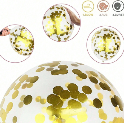Pink, White & Gold Metallic Party Balloons Set – 30-Piece Assorted Latex Balloon Pack (12 Inch)