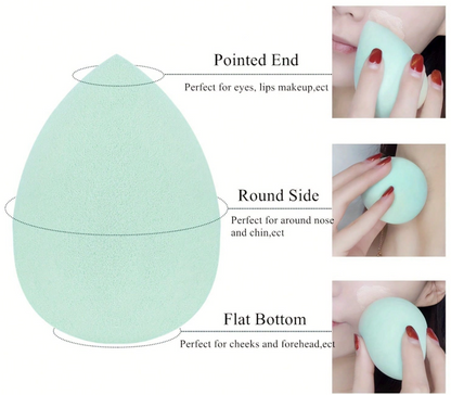 Multi-purpose Blending Sponges Teardrop Shape Latex-Free Smooth Blending Assorted Colors 4-Piece Set