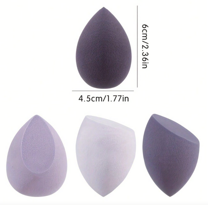 Multi-purpose Blending Sponges Teardrop Shape Latex-Free Smooth Blending Assorted Colors 4-Piece Set