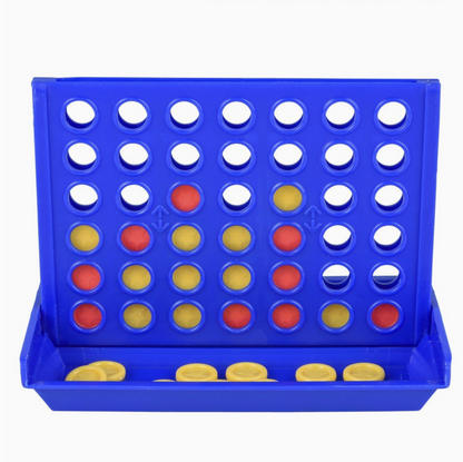 Mini Four-in-A-Row Strategy Game for Kids, Portable Tabletop Travel Toy, Ages 3+, 4.5-Inch Board