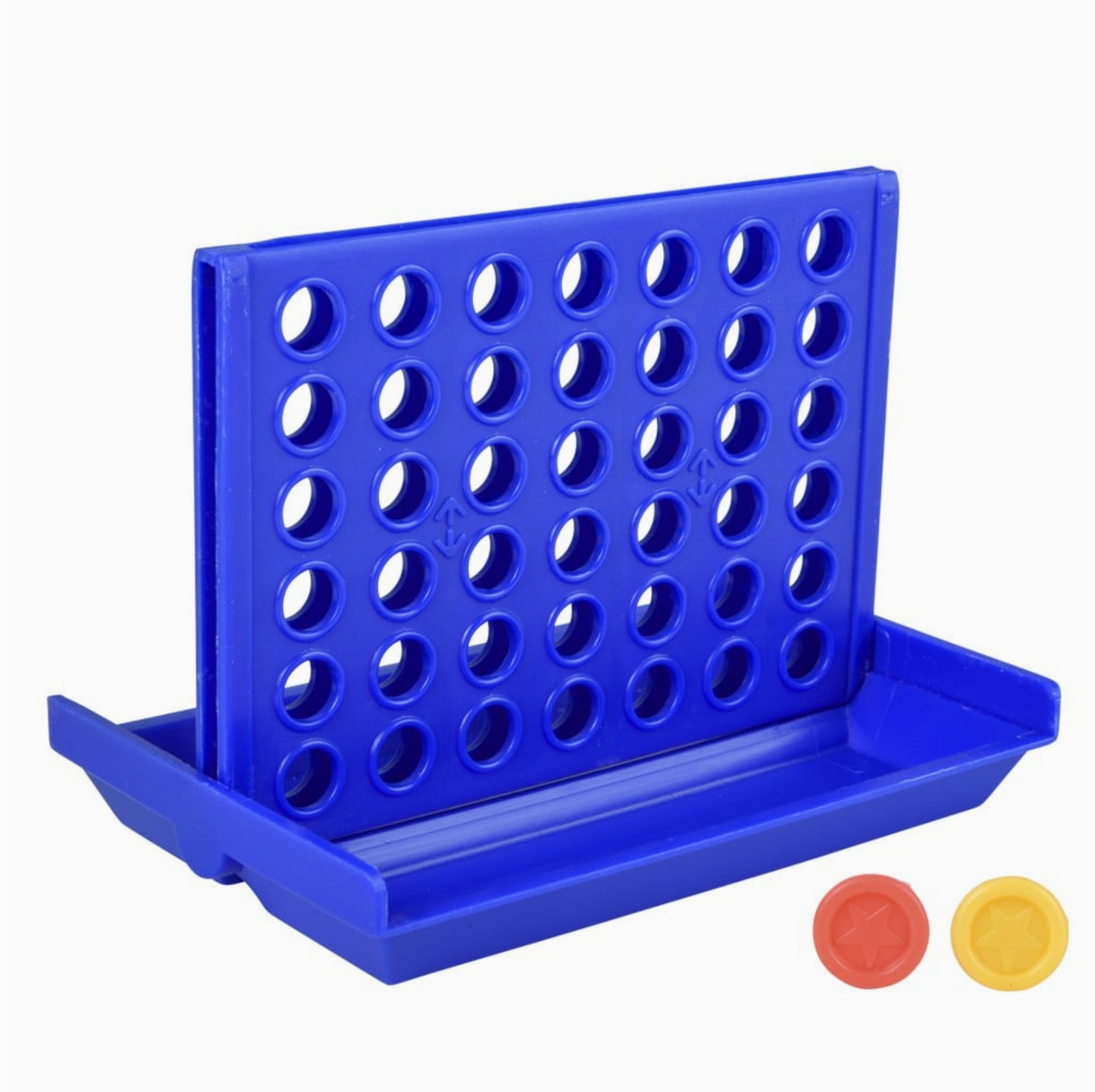 Mini Four-in-A-Row Strategy Game for Kids, Portable Tabletop Travel Toy, Ages 3+, 4.5-Inch Board