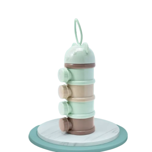 4-Layer Portable Toddler Snack Container & Milk Powder Dispenser with Side Openings
