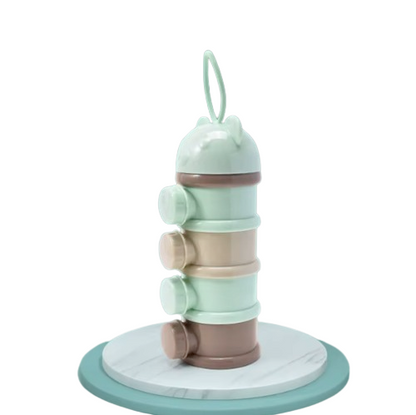 4-Layer Portable Toddler Snack Container & Milk Powder Dispenser with Side Openings
