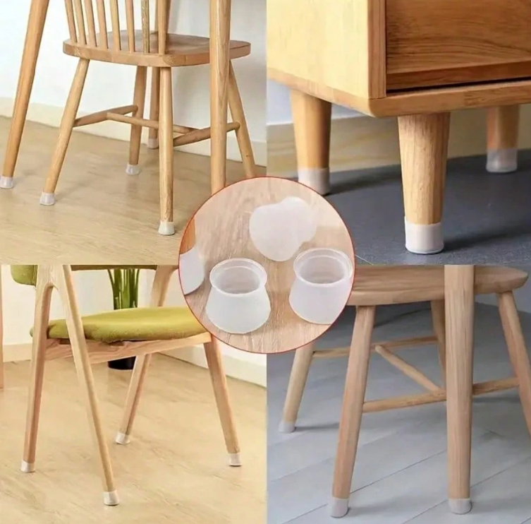 Silicone Chair Leg Floor Protectors – Non-Slip Furniture Foot Covers (4-Pack)