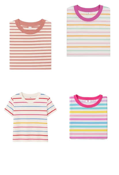 Girls’ 4-Pack Striped Tee Bundle