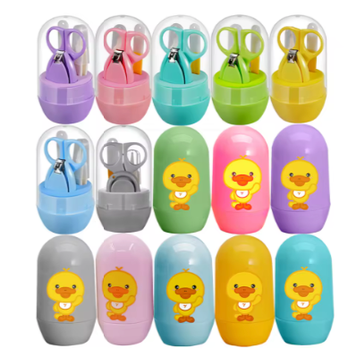 4-Piece Infant Nail Care Set with Animal Storage Case – Baby Clippers, Scissors, File & Tweezers