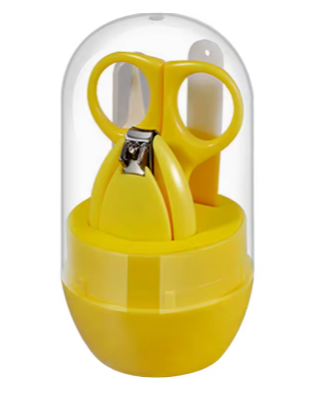 4-Piece Infant Nail Care Set with Animal Storage Case – Baby Clippers, Scissors, File & Tweezers