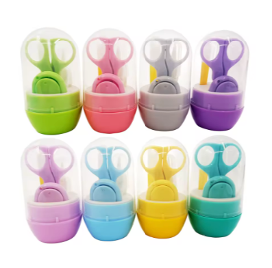 4-Piece Infant Nail Care Set with Animal Storage Case – Baby Clippers, Scissors, File & Tweezers