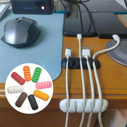 5-Hole Cable Finishing Clip – Adhesive Cable Organizer for Desk, Wall & Charging Cords (1pc)