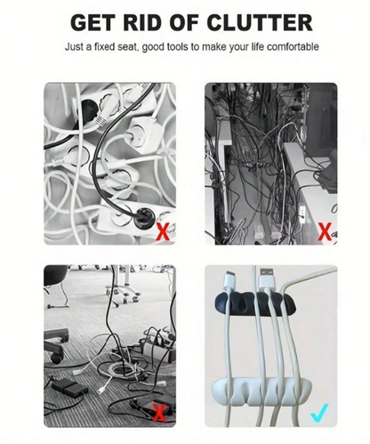 5-Hole Cable Finishing Clip – Adhesive Cable Organizer for Desk, Wall & Charging Cords (1pc)