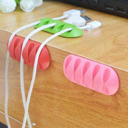 5-Hole Cable Finishing Clip – Adhesive Cable Organizer for Desk, Wall & Charging Cords (1pc)