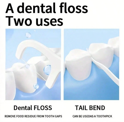 Double‑End Dental Floss Sticks – 50‑Pack of High Tension Lubricated Floss & Toothpick Combo