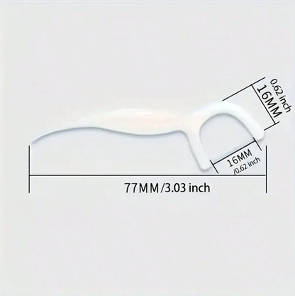 Double‑End Dental Floss Sticks – 50‑Pack of High Tension Lubricated Floss & Toothpick Combo