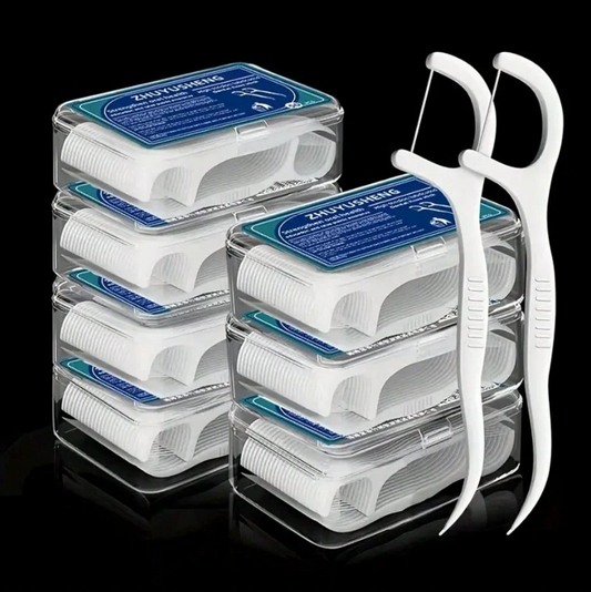 Double‑End Dental Floss Sticks – 50‑Pack of High Tension Lubricated Floss & Toothpick Combo