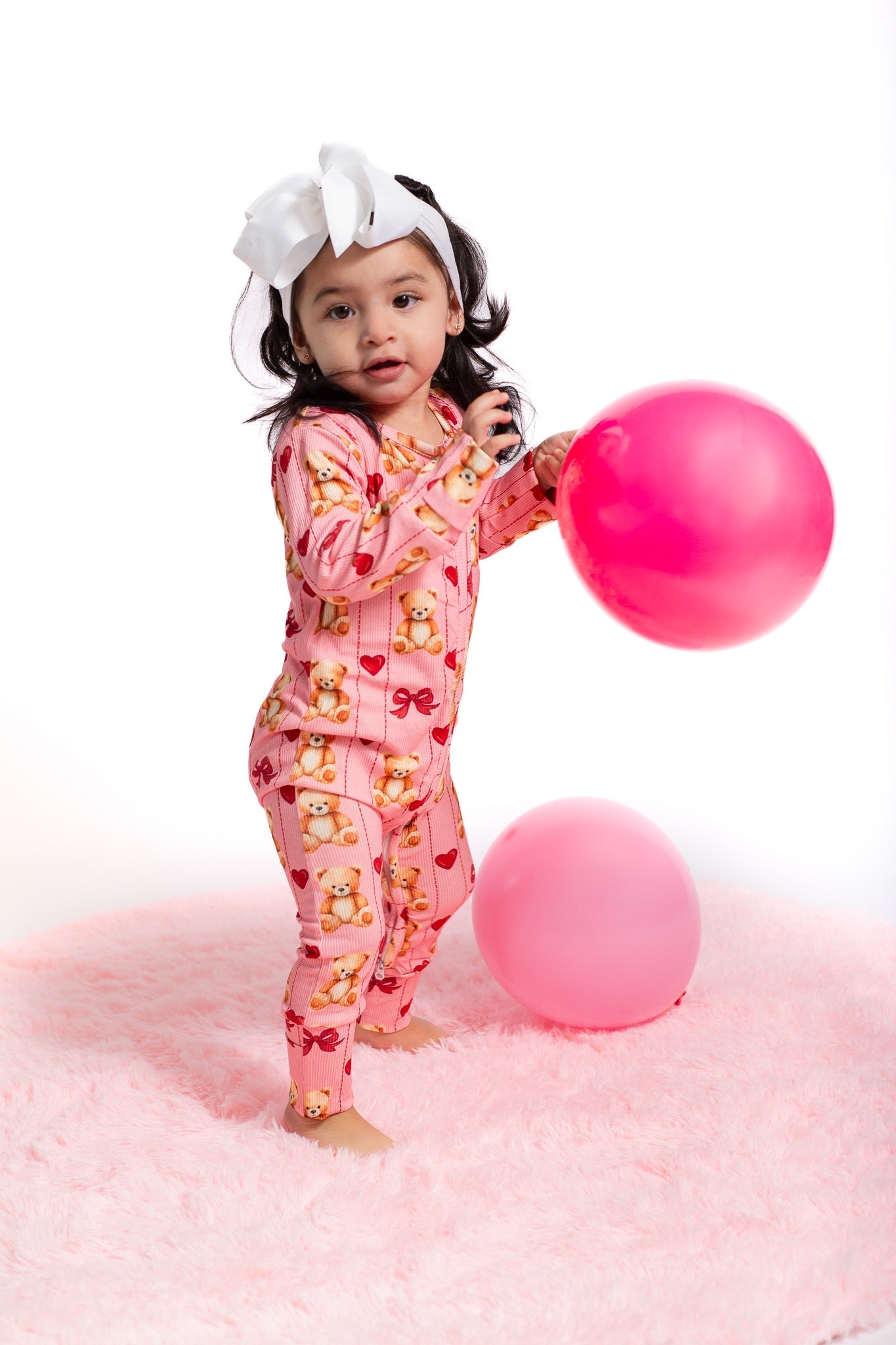 Baby & Toddler Ribbed Bamboo Pink Teddy Bear Zippy Sleeper – 3 Months to 3T