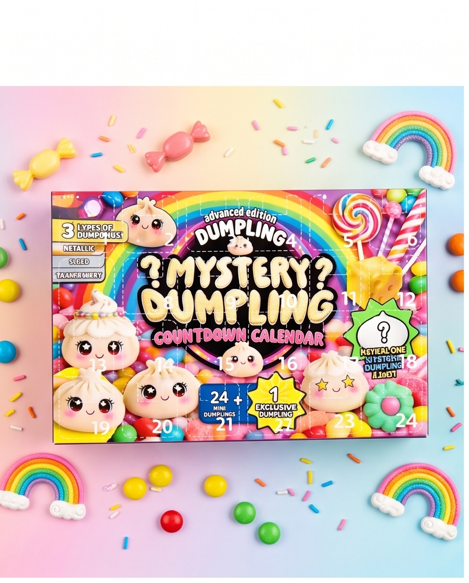 24-Piece Mystery Dumpling Squishy Countdown Advent Calendar – Slow Rise Sensory Fidget Toys